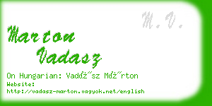 marton vadasz business card